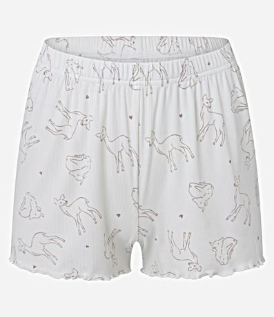 Pijama Short Doll en Rib con Estampado de Animalito 8