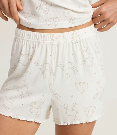 Pijama Short Doll en Rib con Estampado de Animalito 4