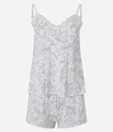Pijama Short Doll en Microfibra con Estampado de Frutas 5
