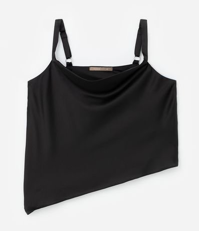 Musculosa en Satén con Escote Degagê y Bajo Asimétrica Curve & Plus Size 3