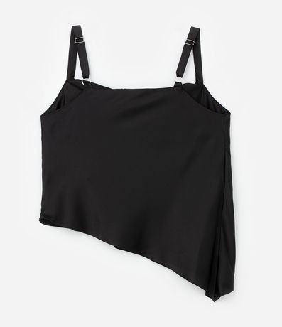 Musculosa en Satén con Escote Degagê y Bajo Asimétrica Curve & Plus Size 4