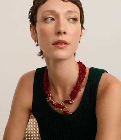 Maxi Collar con Gravas y Colgante de Trancadero Esmaltado