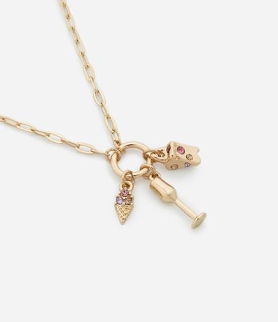 Collar Mediano con Colgante Aro y Variados