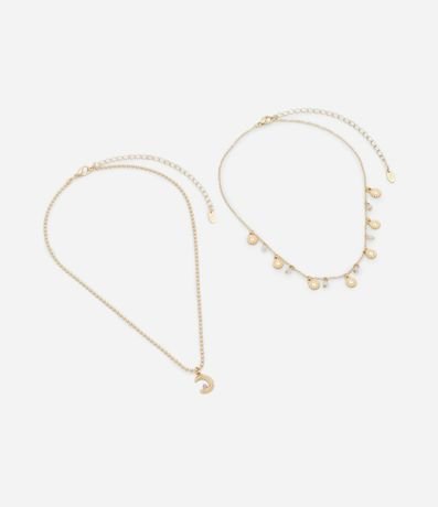 Collar Capas con Colgantes de Luna y Sol 2