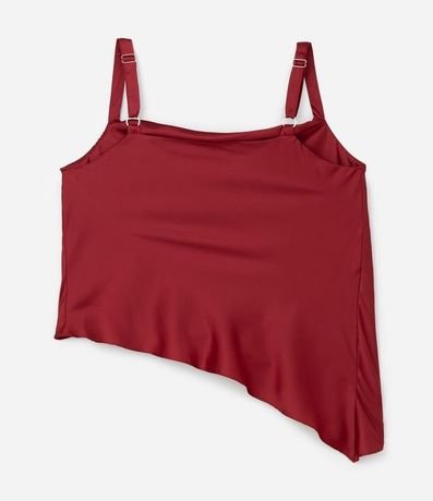 Musculosa en Satén con Escote Degagê y Bajo Asimétrica Curve & Plus Size 6
