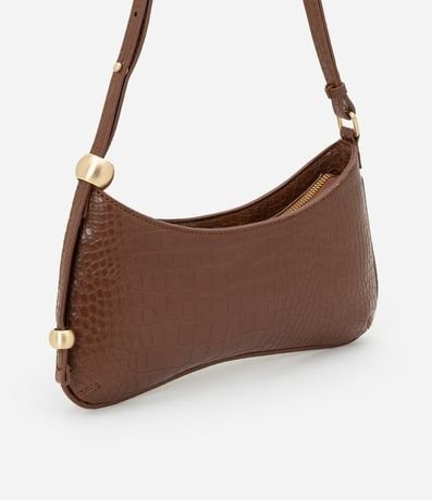 Cartera Baguette en PU con Textura Crocco