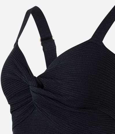 Blusa Cropped de Tira en Tejido de Punto Texturizado con Busto Torcido 7