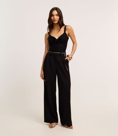 Blusa Cropped de Tira en Tejido de Punto Texturizado con Busto Torcido 3