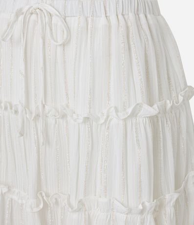 Pollera Corta en Viscosa con Volados e Hilos Metalizados 6