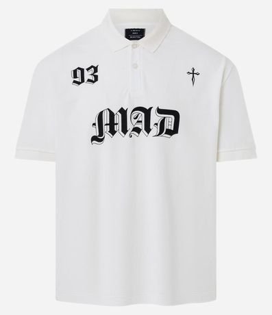 Remera Boxy en Algodón con Cuello Polo Lettering 93 Mad 6