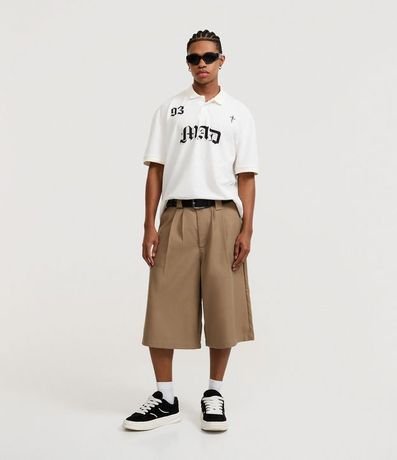 Remera Boxy en Algodón con Cuello Polo Lettering 93 Mad 2