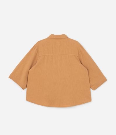 Camisa en Sarga con Pespontos y Bajo Larga Curve & Plus Size 6