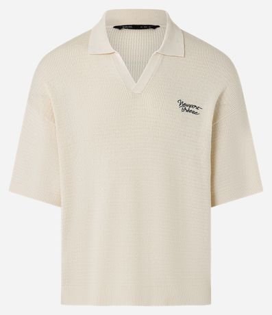 Camisa Polo Oversized en Punto con Estampa Lettering Newport Breeze 7