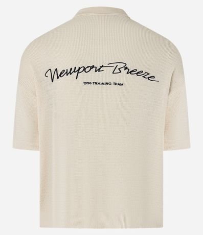 Camisa Polo Oversized en Punto con Estampa Lettering Newport Breeze 9
