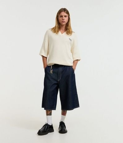 Camisa Polo Oversized en Punto con Estampa Lettering Newport Breeze 2