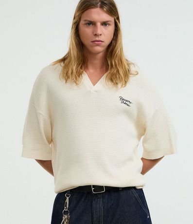 Camisa Polo Oversized en Punto con Estampa Lettering Newport Breeze 5