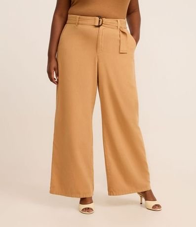 Pantalón Pantalona en Sarga con Cinturón Curve & Plus Size 2