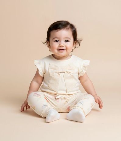 Pantalón Legging Infantil con Estampa Mariposas - Talle RN a 18 meses