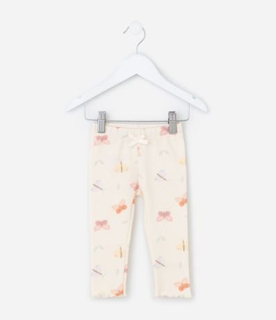 Pantalón Legging Infantil con Estampa Mariposas - Talle RN a 18 meses