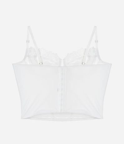 Corset Media Copa sin Relleno con Recortes en Tul y Encaje 6