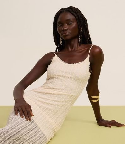 Vestido Long Midi en Encaje con Bretel Fino 3