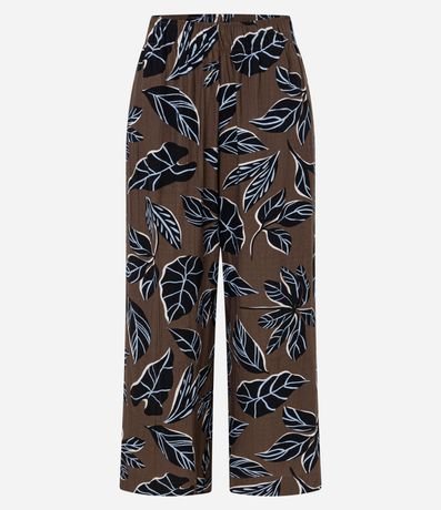 Pantalón Pantacourt en Viscosa con Estampa Follaje 5