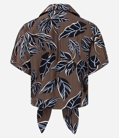 Camisa en Viscosa con Cuello Polo y Estampa Follaje 6