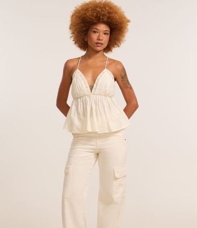 Pantalón Recto Comfort en Sarga con Bolsillos Cargo 2