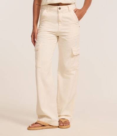 Pantalón Recto Comfort en Sarga con Bolsillos Cargo 7
