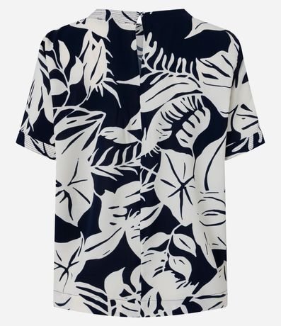 Blusa en Airflow con Cuello Redondo y Estampa Follaje 2