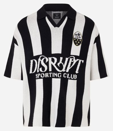 Remera Boxy en Punto con Estampa Futebol