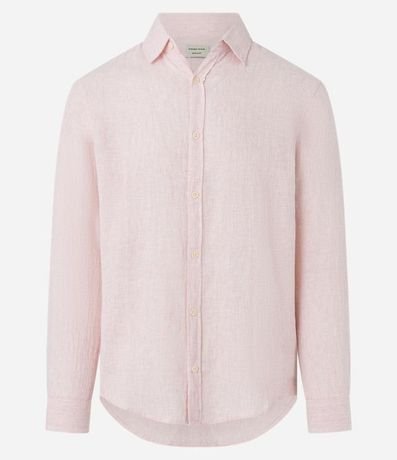 Camisa con Lino Cuello Inglés y Abotonado 8