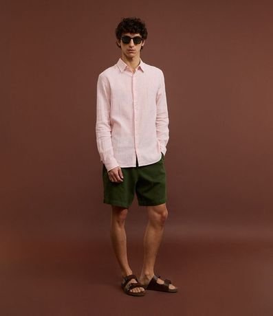 Camisa con Lino Cuello Inglés y Abotonado 2