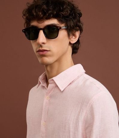 Camisa con Lino Cuello Inglés y Abotonado 4