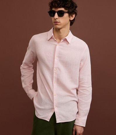 Camisa con Lino Cuello Inglés y Abotonado 6