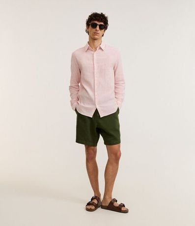 Camisa con Lino Cuello Inglés y Abotonado 7