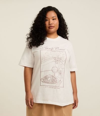 Remera Alargada con Estampa Amalfi Coast Curve Plus Size