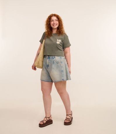 Blusa con Hilo Teñido y Flores Bordadas Curve & Plus Size 3