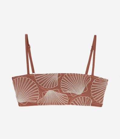 Bikini Top Bandeau en Microfibra con Bordado de Caracolas 5