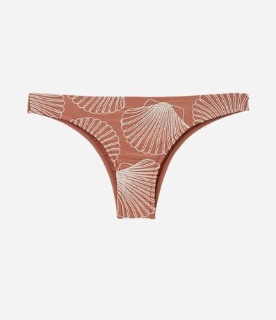 Bikini Bombacha Básica en Microfibra con Bordado de caracolas
