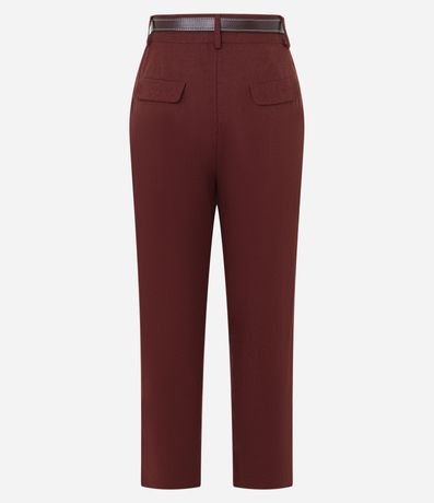 Pantalón Carrot Cintura Alta en Viscolino con Cinturón de PU 6