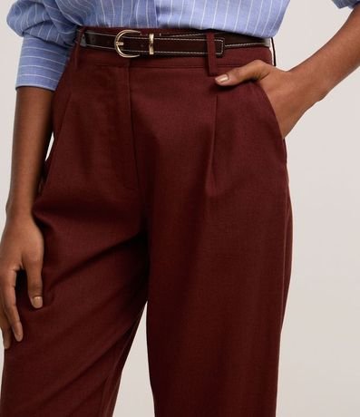 Pantalón Carrot Cintura Alta en Viscolino con Cinturón de PU 4