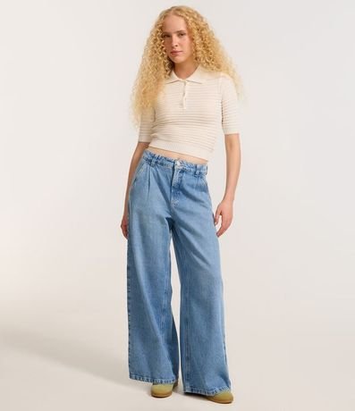 Blusa Polo en Punto con botón en el Cuello 2