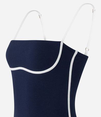 Vestido Midi con Bies Contrastante en el Busto 6