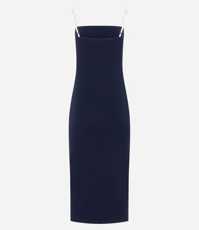 Vestido Midi con Bies Contrastante en el Busto 7