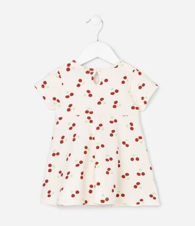 Vestido Infantil con Estampa de Cerezas -Talle 0 a 18 Meses 2