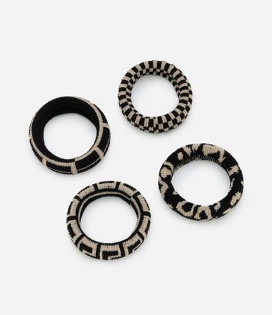 Kit 04 Gomitas para el Pelo con Estampado Geométricas 1