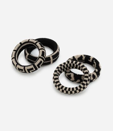 Kit 04 Gomitas para el Pelo con Estampado Geométricas 2