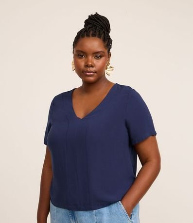 Blusa en Viscosa con Escote en V Curve & Plus Size