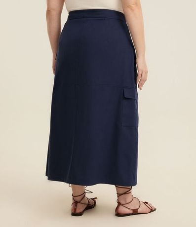 Pollera Midi en Sarga con Bolsillo Cargo Curve & Plus Size 4